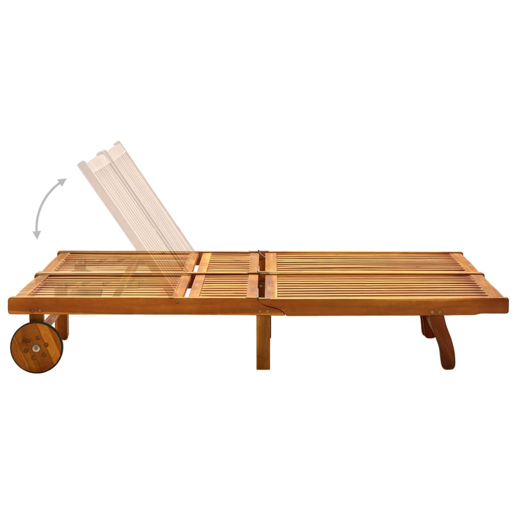 Cozy 2-Person Sun Lounger in Solid Acacia Wood Finish