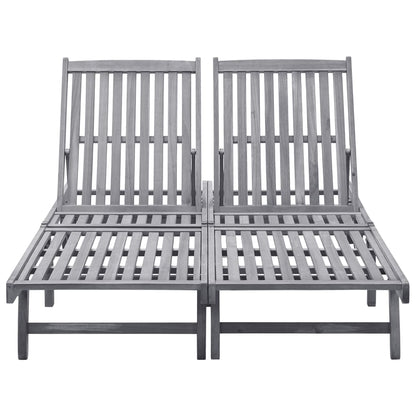 2-Person Acacia Wood Sun Lounger - Durable Outdoor Comfort