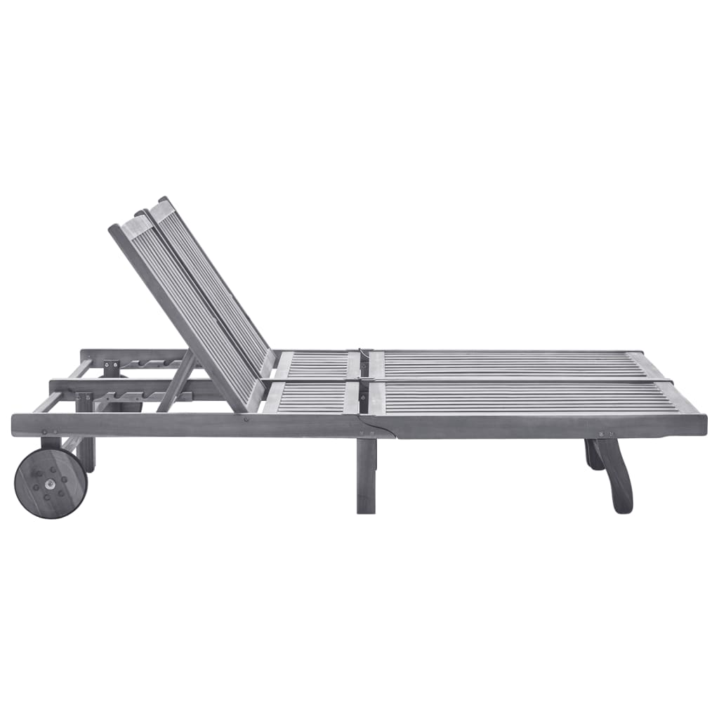 2-Person Acacia Wood Sun Lounger - Durable Outdoor Comfort