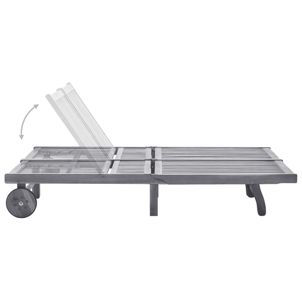2-Person Acacia Wood Sun Lounger - Durable Outdoor Comfort