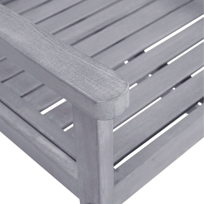 4-Piece Grey Garden Chairs Set - Solid Acacia Wood Furniture