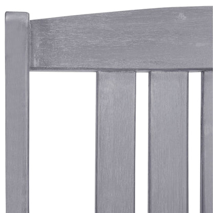 4-Piece Grey Garden Chairs Set - Solid Acacia Wood Furniture