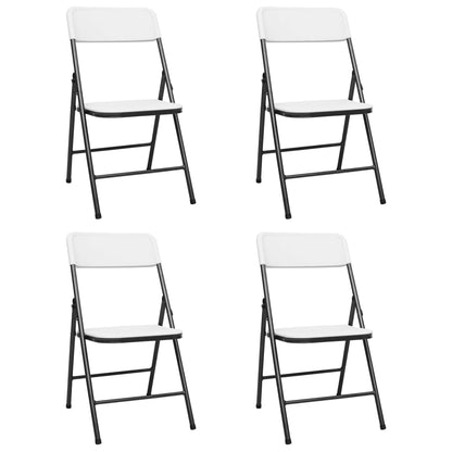 4-Pack Folding Garden Chairs, Durable HDPE, Elegant White Design