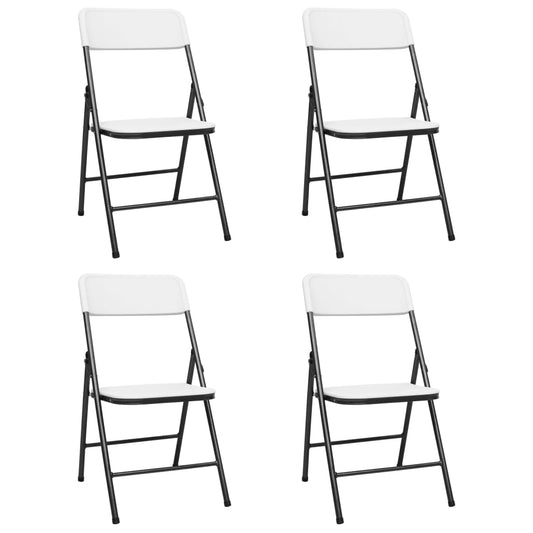 4-Pack Folding Garden Chairs, Durable HDPE, Elegant White Design