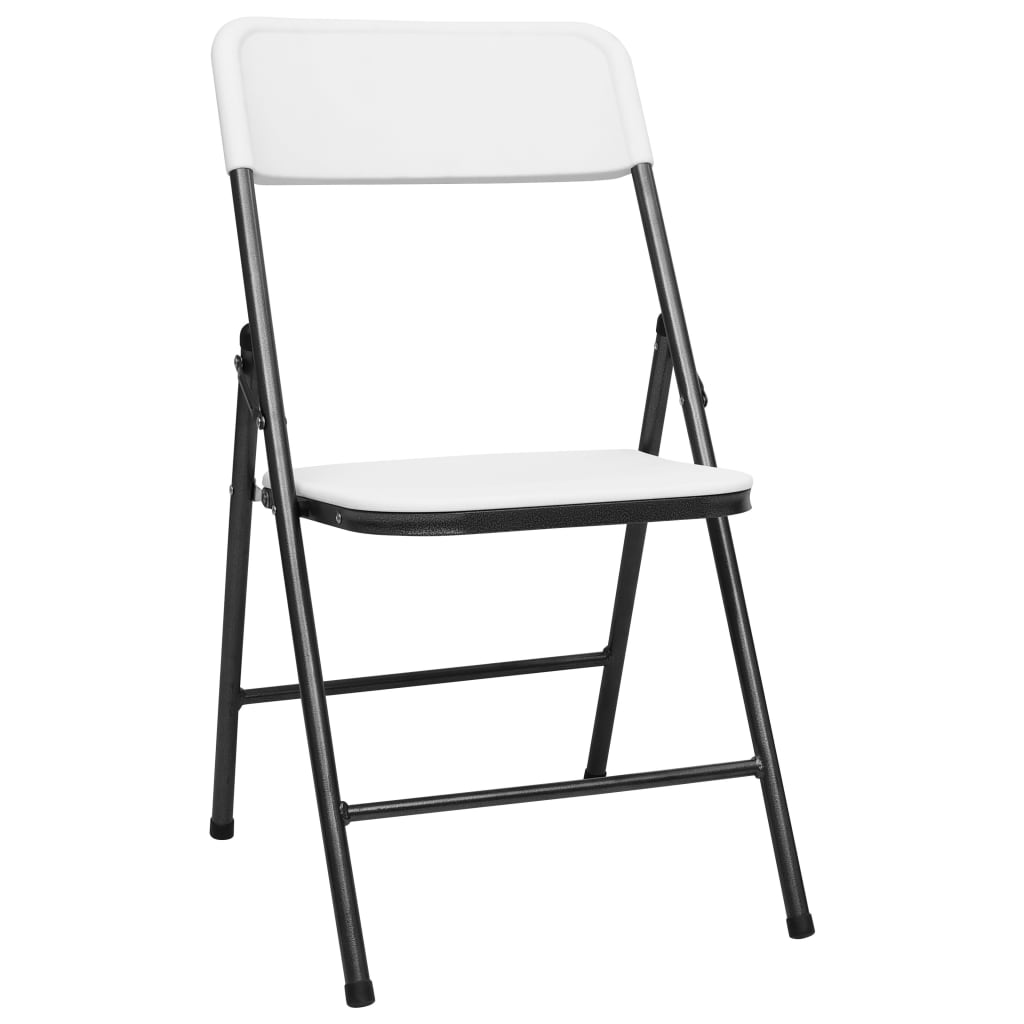 4-Pack Folding Garden Chairs, Durable HDPE, Elegant White Design