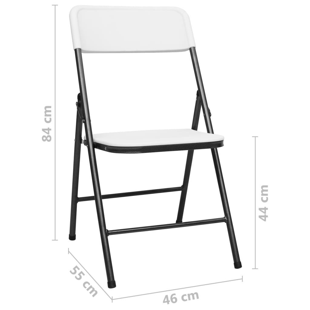 4-Pack Folding Garden Chairs, Durable HDPE, Elegant White Design