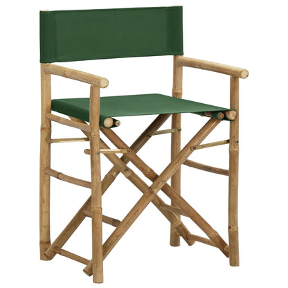 Green Bamboo & Fabric Folding Director's Chairs - 2 Pack