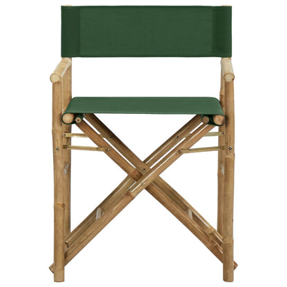 Green Bamboo & Fabric Folding Director's Chairs - 2 Pack