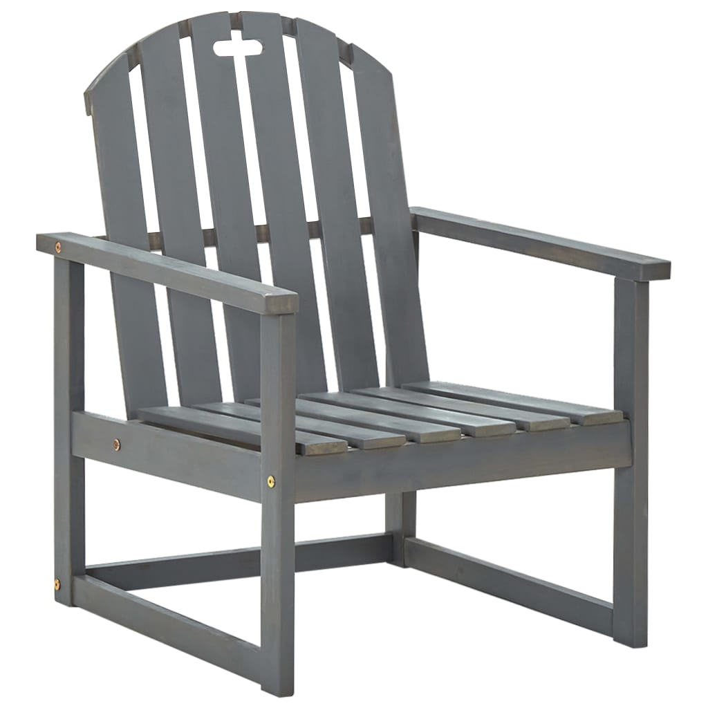 Stylish Grey Acacia Wood Garden Sofa Chairs, Set of 2