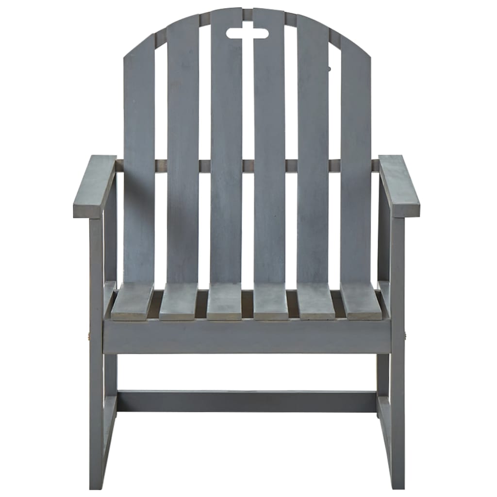 Stylish Grey Acacia Wood Garden Sofa Chairs, Set of 2