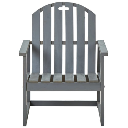 Stylish Grey Acacia Wood Garden Sofa Chairs, Set of 2
