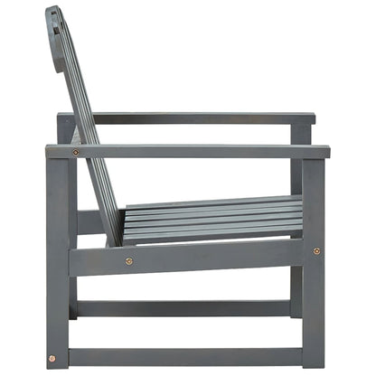 Stylish Grey Acacia Wood Garden Sofa Chairs, Set of 2