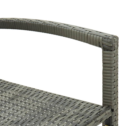 Set of 4 Grey Poly Rattan Bar Stools - Stylish & Durable Seating