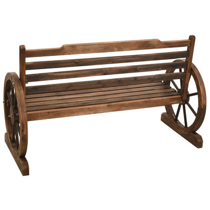 Solid Firwood Garden Bench - 112 cm, Elegant & Durable Design