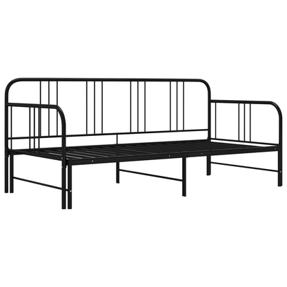 Pull-out Sofa Bed Frame without Mattress Black Metal 90x200 cm