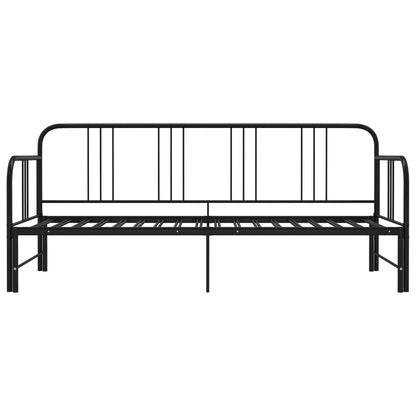 Pull-out Sofa Bed Frame without Mattress Black Metal 90x200 cm