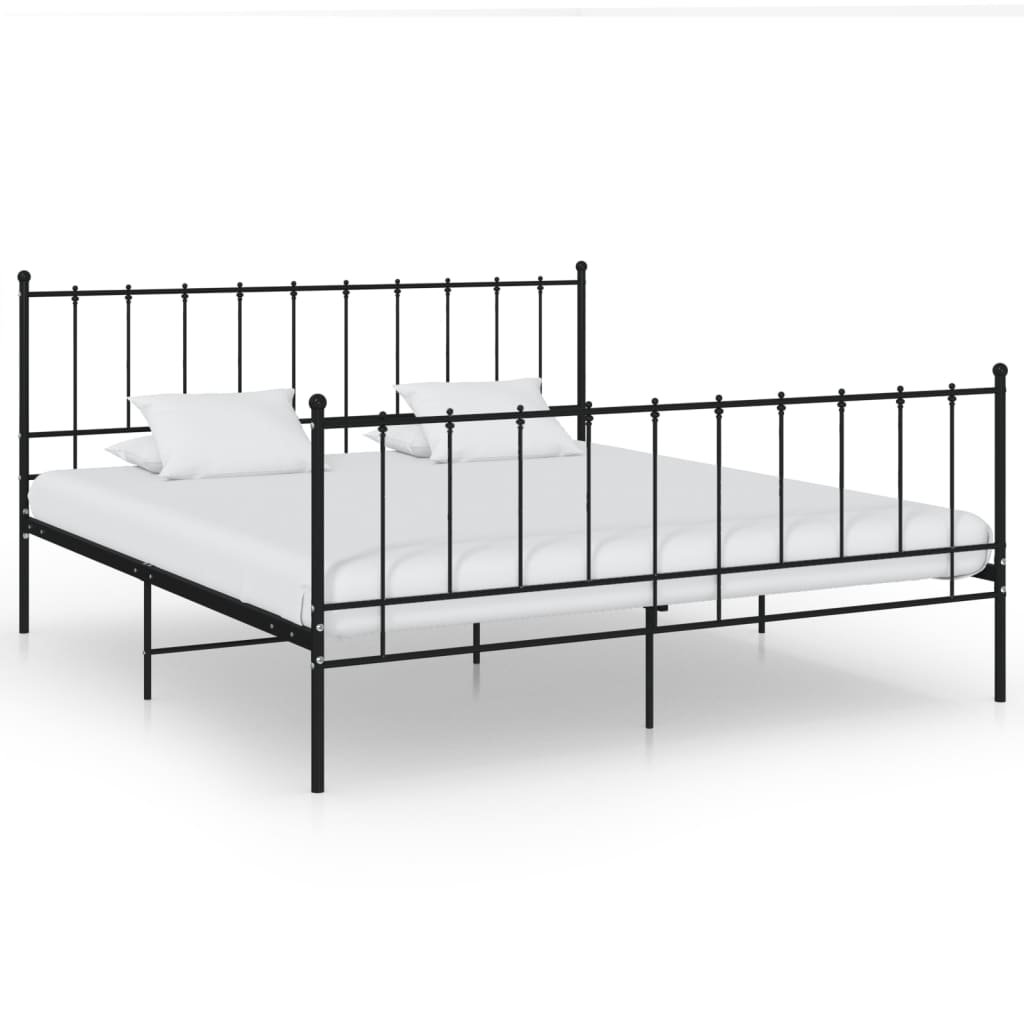 Bed Frame without Mattress Black Metal 200x200 cm