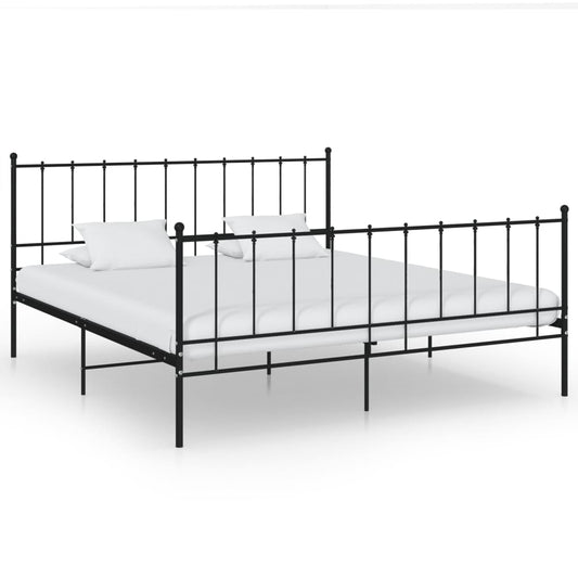 Bed Frame without Mattress Black Metal 200x200 cm