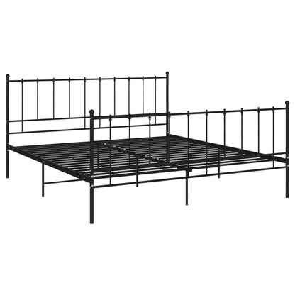 Bed Frame without Mattress Black Metal 200x200 cm
