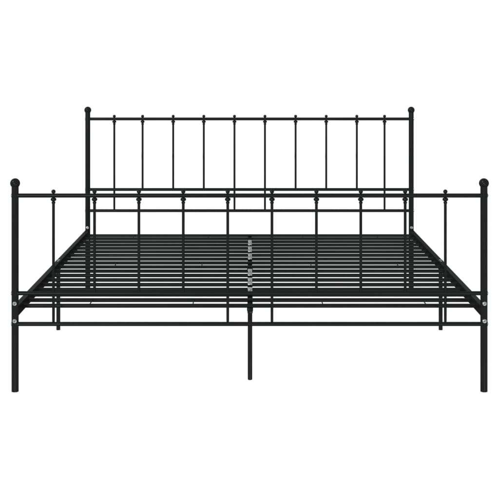 Bed Frame without Mattress Black Metal 200x200 cm