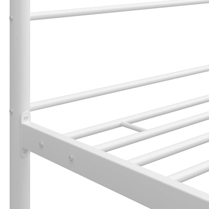 Canopy Bed Frame without Mattress White Metal 120x200 cm