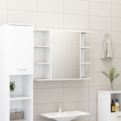3 Piece Bathroom Furniture Set White Engineered Wood