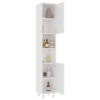3 Piece Bathroom Furniture Set White Engineered Wood