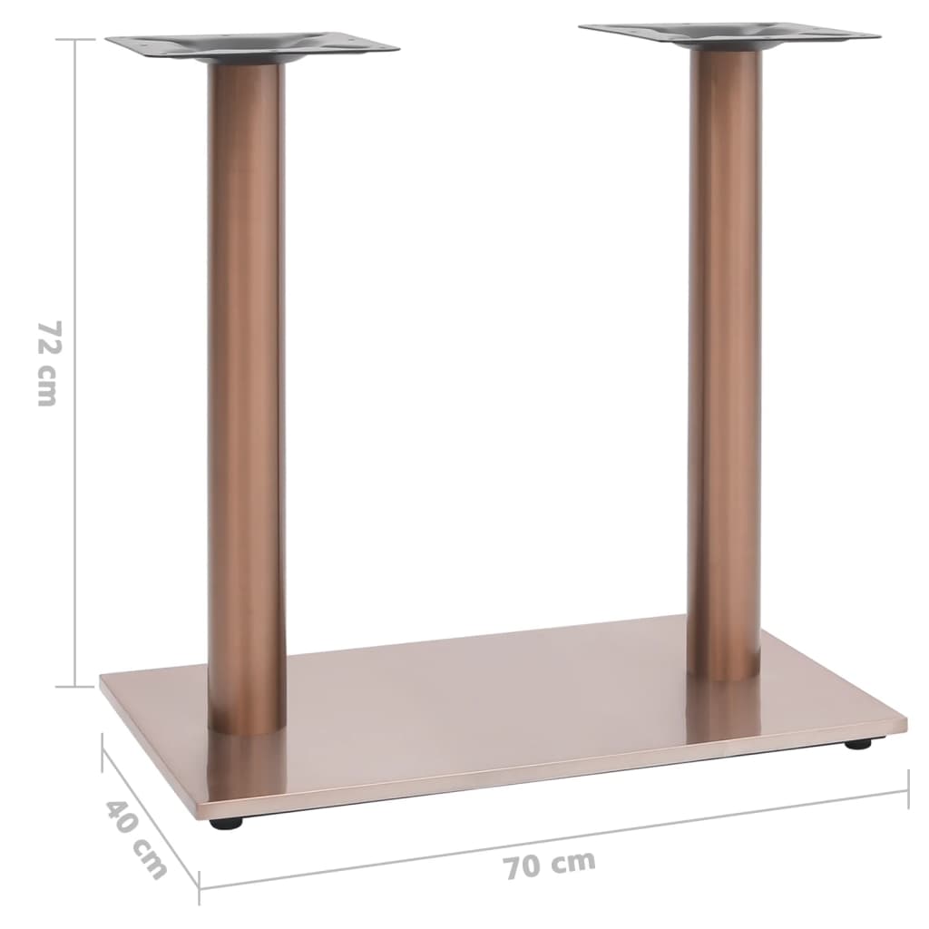 Brass Bistro Table Leg - 70x40x72 cm Stainless Steel Frame