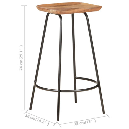 4-Piece Solid Acacia Wood Bar Stools Set - Durable & Stylish