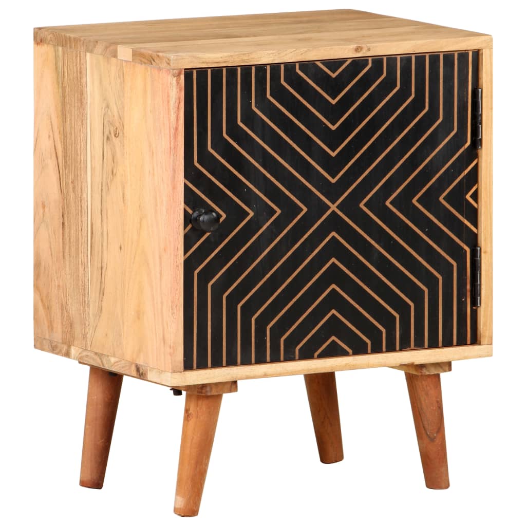 Solid Acacia Wood Bedside Cabinet 40x30x50 cm - Elegant Design