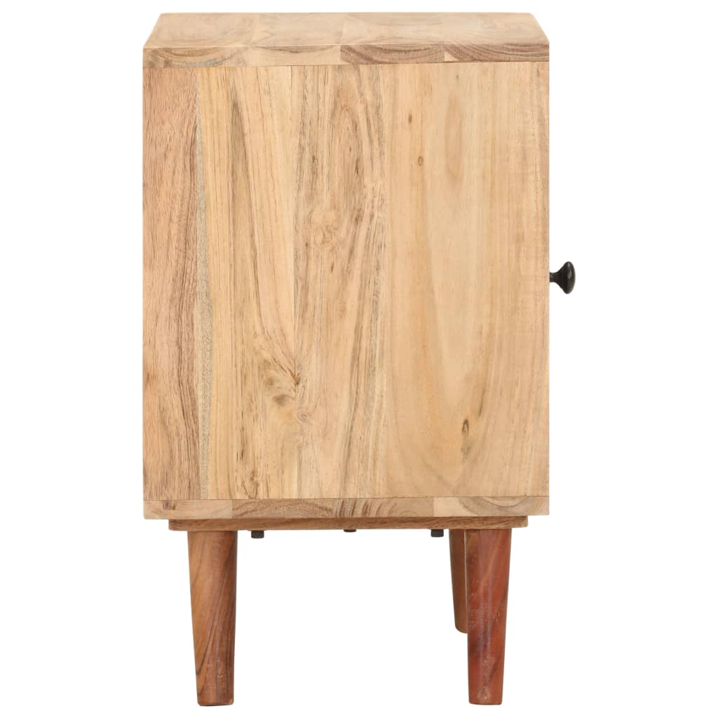 Solid Acacia Wood Bedside Cabinet 40x30x50 cm - Elegant Design