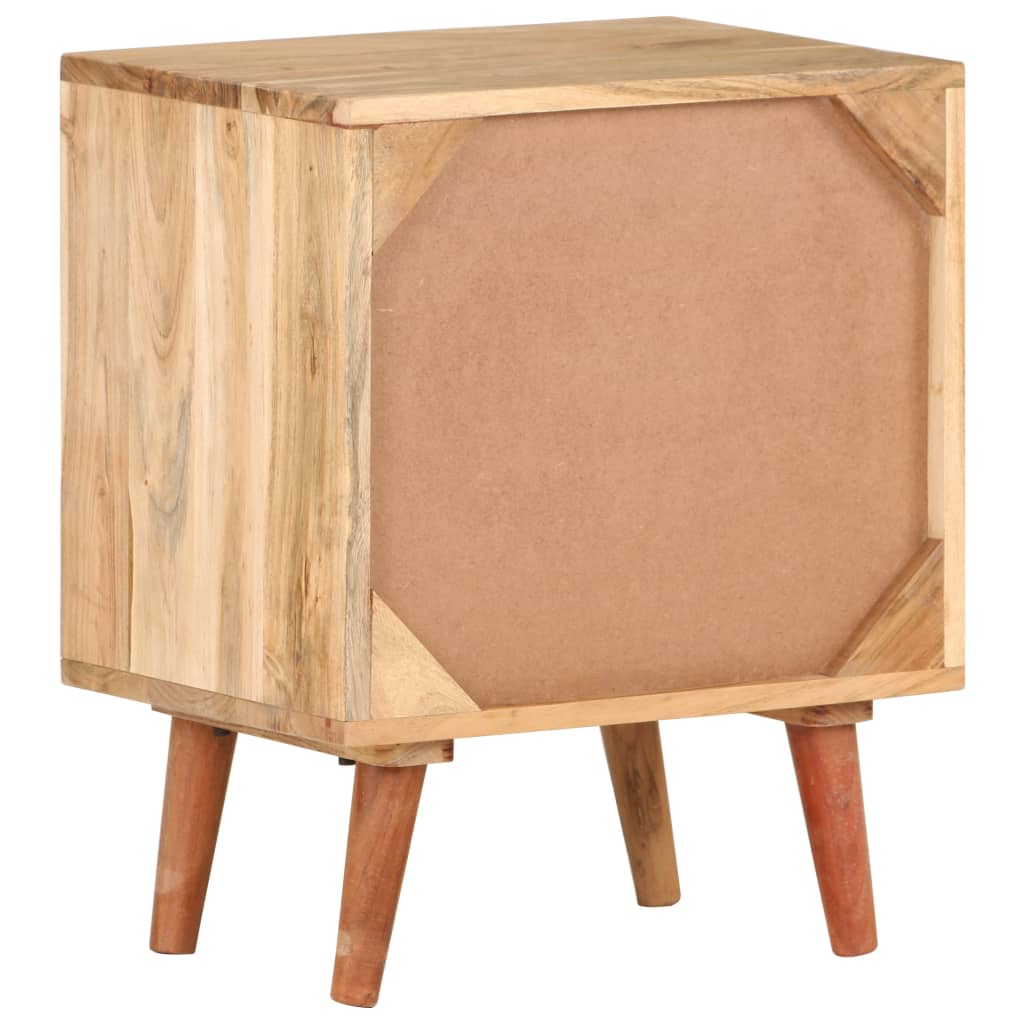 Solid Acacia Wood Bedside Cabinet 40x30x50 cm - Elegant Design