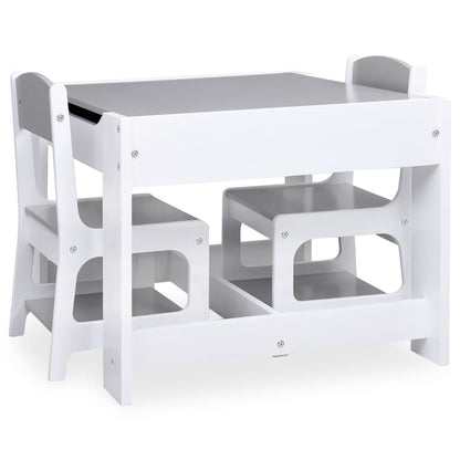 White MDF Kids' Table & 2 Chairs Set - Perfect for Play & Study