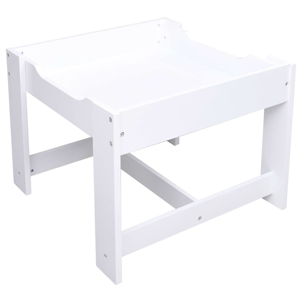 White MDF Kids' Table & 2 Chairs Set - Perfect for Play & Study