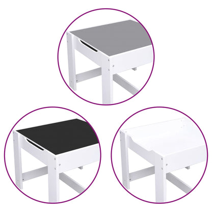 White MDF Kids' Table & 2 Chairs Set - Perfect for Play & Study