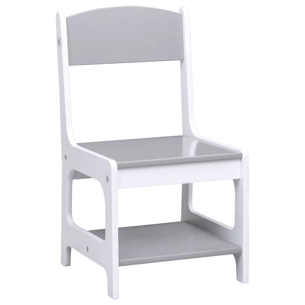 White MDF Kids' Table & 2 Chairs Set - Perfect for Play & Study
