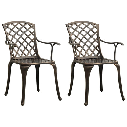 Bronze Cast Aluminium Garden Chairs, Set of 2 - Durable & Stylish