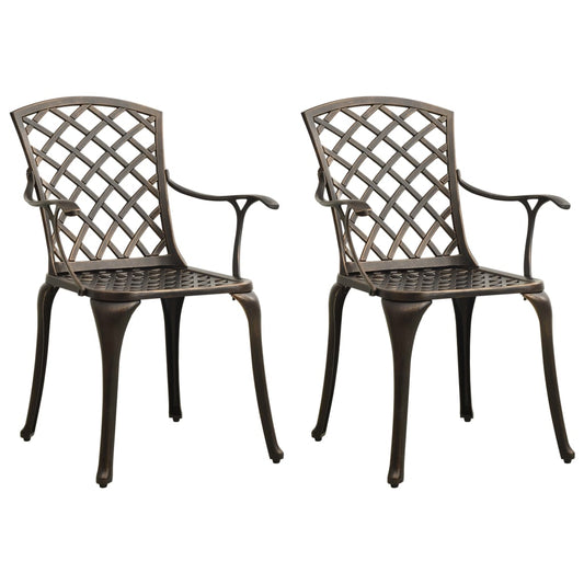 Bronze Cast Aluminium Garden Chairs, Set of 2 - Durable & Stylish