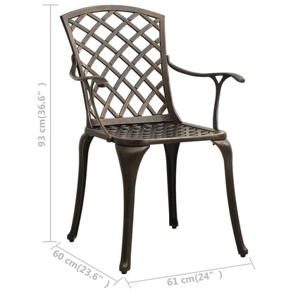 Bronze Cast Aluminium Garden Chairs, Set of 2 - Durable & Stylish