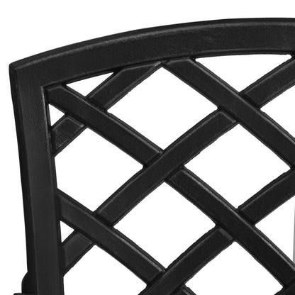 Elegant Black Cast Aluminium Garden Chairs - 2 Piece Set