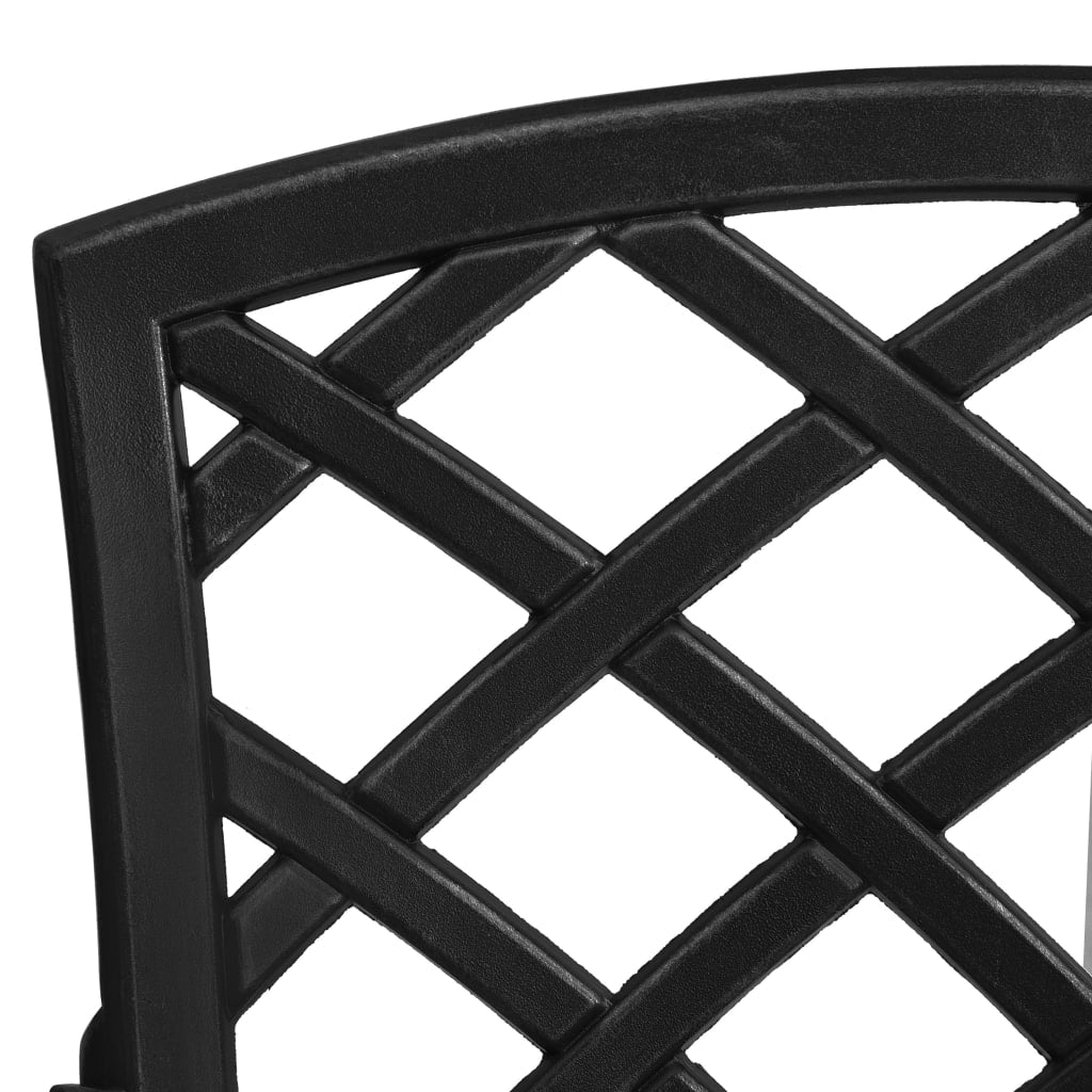 Elegant Black Cast Aluminium Garden Chairs Set of 4
