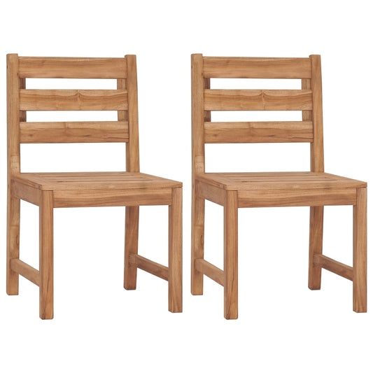 Solid Teak Wood Garden Chairs Set of 2 - Durable & Stylish