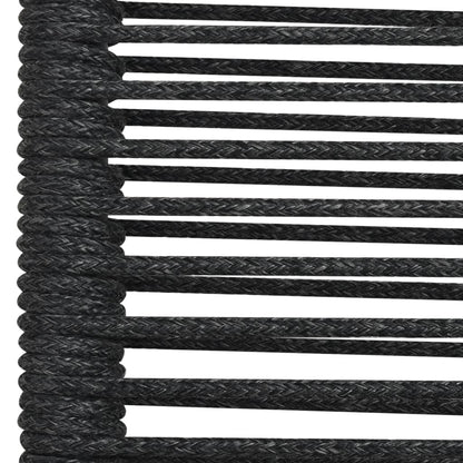 5 Piece Garden Dining Set Cotton Rope and Steel Black