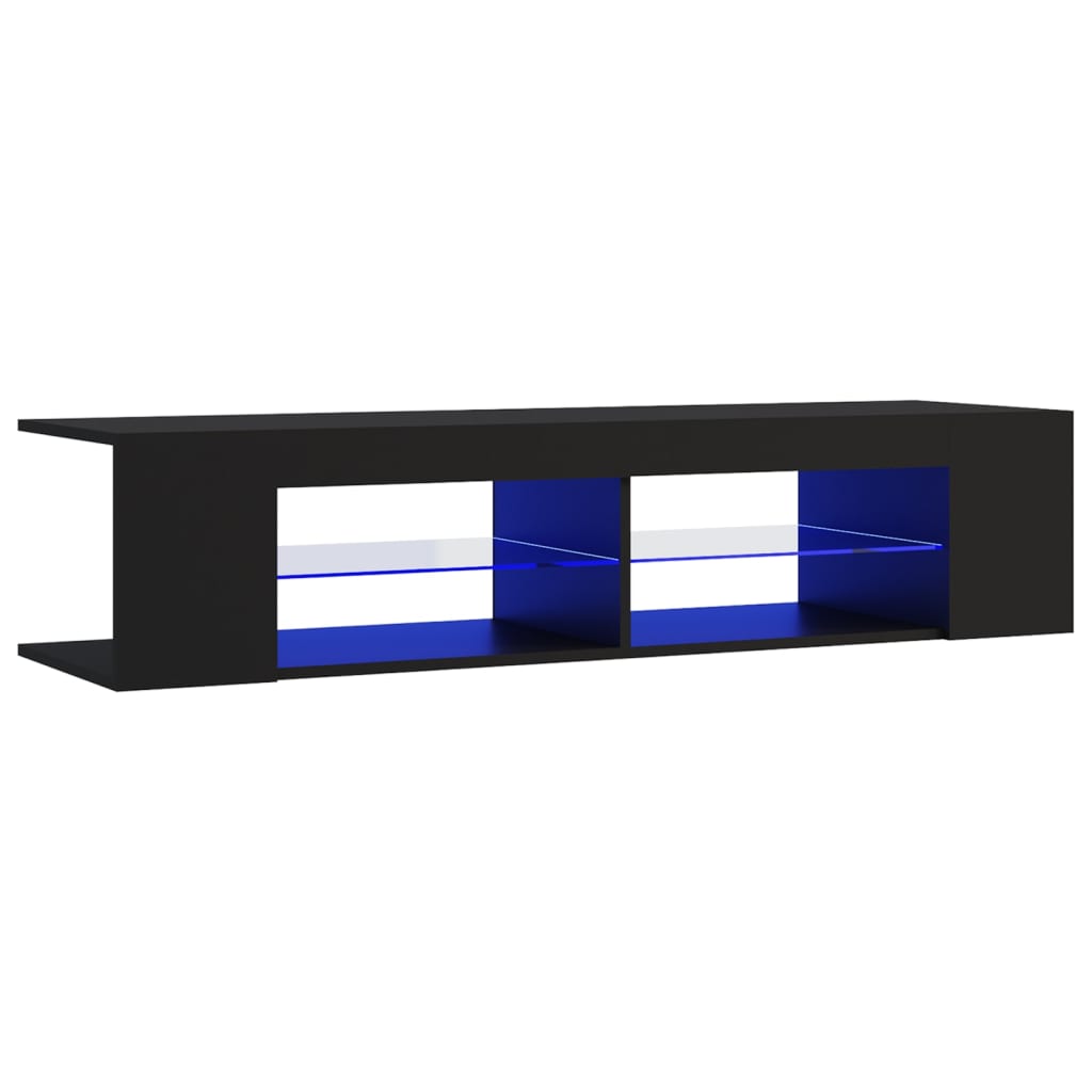 TV Cabinet with LED Lights Black 135x39x30 cm