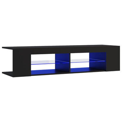 TV Cabinet with LED Lights Black 135x39x30 cm