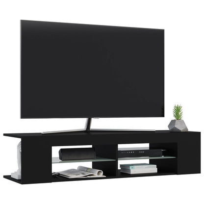TV Cabinet with LED Lights Black 135x39x30 cm