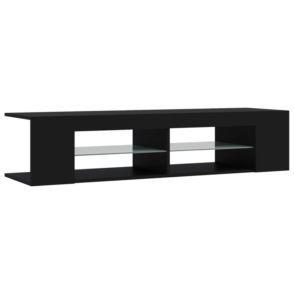 TV Cabinet with LED Lights Black 135x39x30 cm