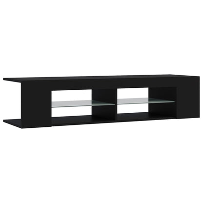 TV Cabinet with LED Lights Black 135x39x30 cm