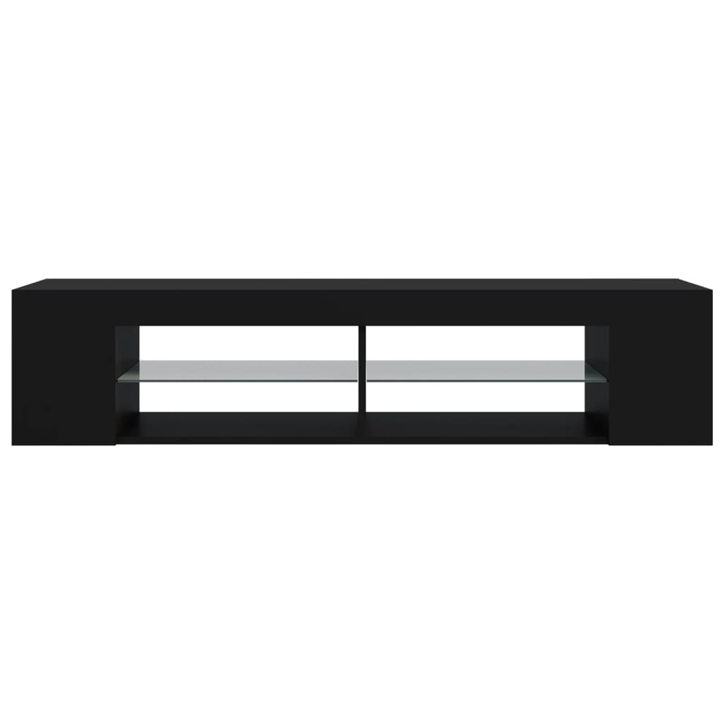 TV Cabinet with LED Lights Black 135x39x30 cm