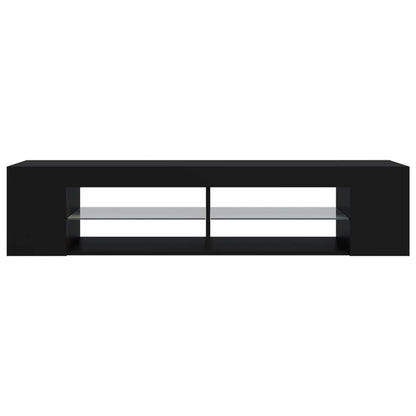TV Cabinet with LED Lights Black 135x39x30 cm